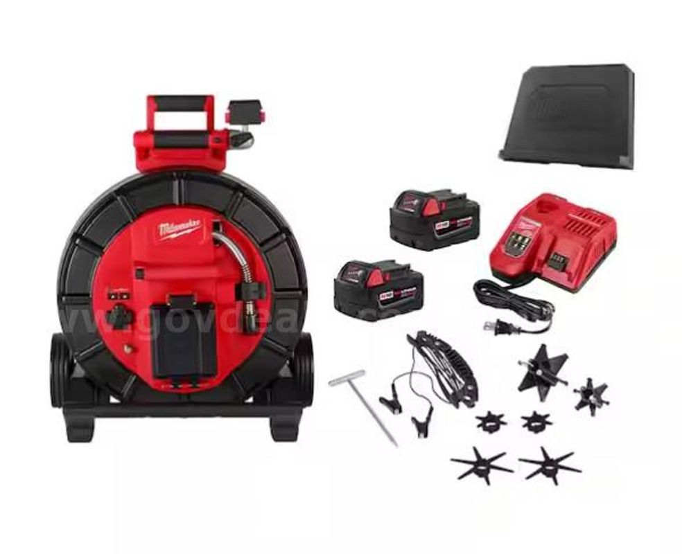 Milwaukee M18 18-Volt Lithium-Ion Cordless 200 ft. Mid-Stiff Pipeline Sewer Camera System Kit with Batteries and Charger