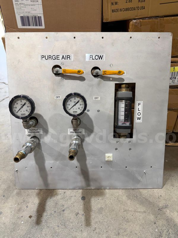Custom Water Flow Monitoring Panel – Flow Meter, Pressure Gauges, Valves & Plumbing Assembly