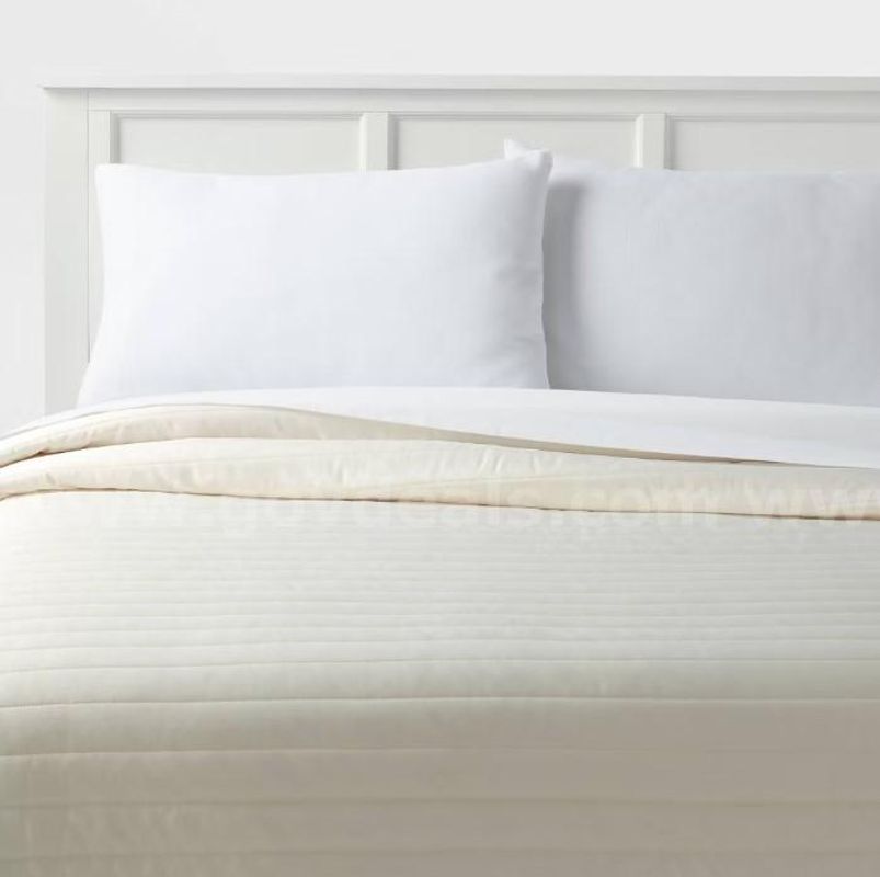 Brand New - Room Essentials Full/Queen Satin Quilt – Ivory Midweight Sateen Coverlet - Shipping Available