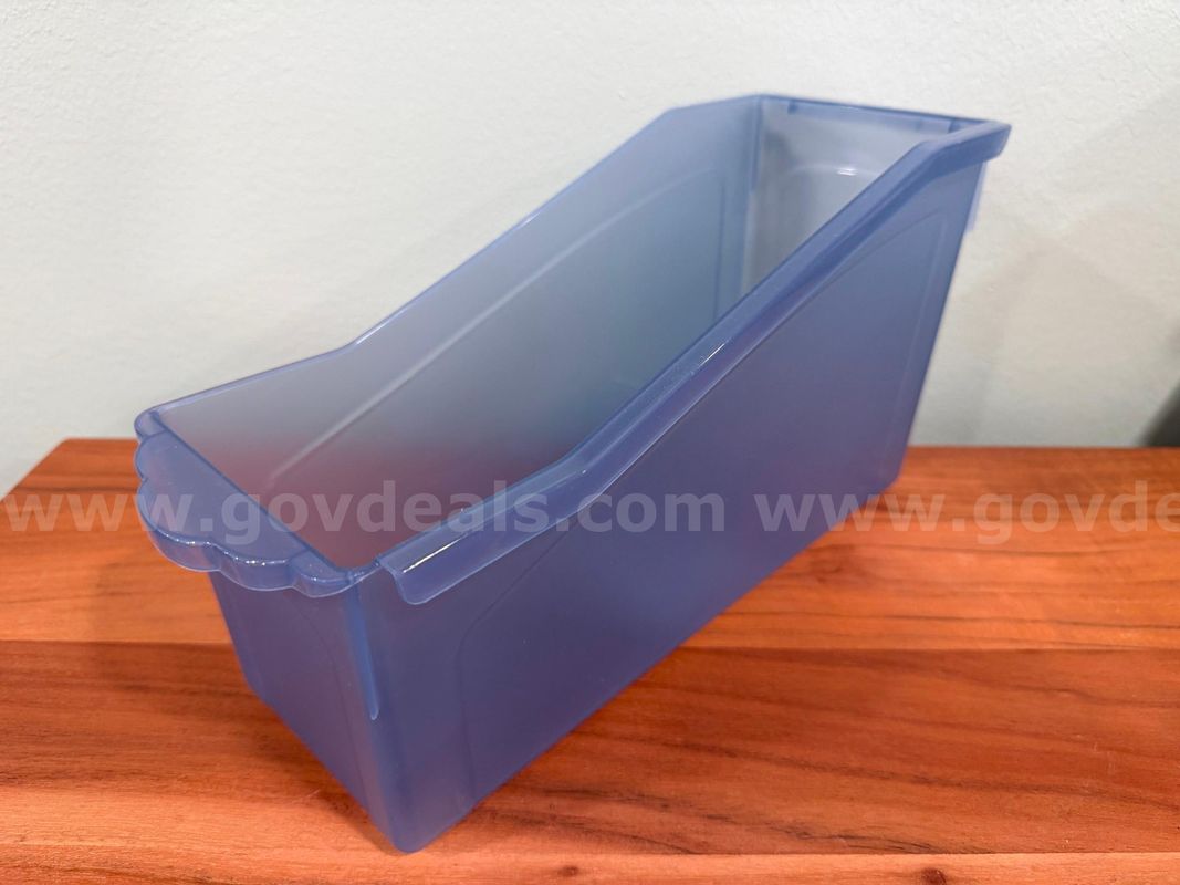 Brand New - Case of 8 - Book Storage Bin Translucent Blue - Shipping Available