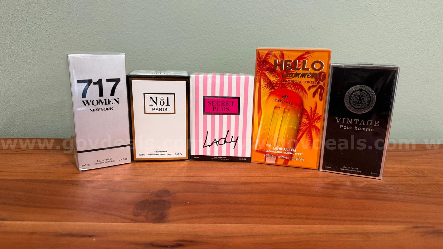 Lot of 5 Assorted Perfumes – New/Sealed, 3.4 fl oz (100ml) Each - Shipping Available