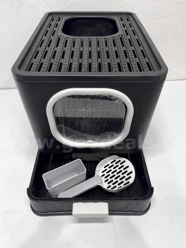 Brand New Foldable Cat Litter Box with Lid - Enclosed Anti-Splash Design, Easy-Clean Drawer & Scoop - Shipping Available