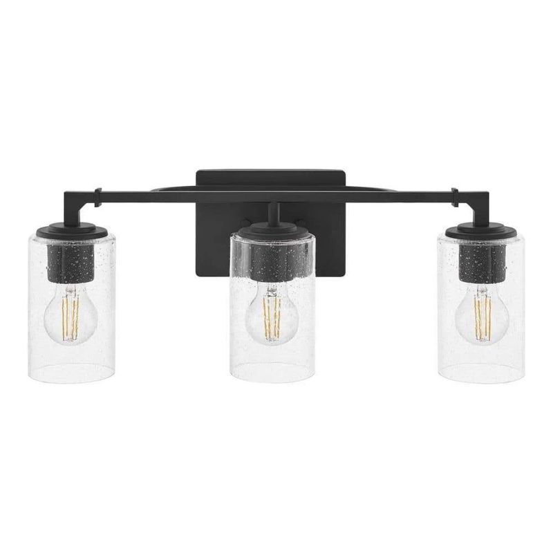 Brand New - Helenwood 3-Light Bathroom Vanity Light with Clear Seeded Glass - Shipping Available
