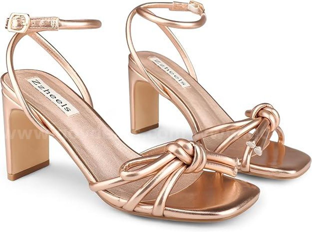 Brand New - Women's Square Toe Sandals Champagne Matte US11 - Shipping Available