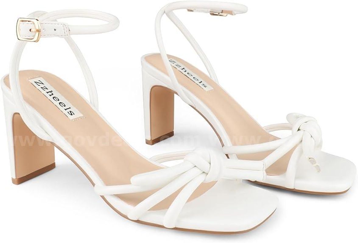 Brand New - Women's Square Toe Sandal White Matte US10 - Shipping Available