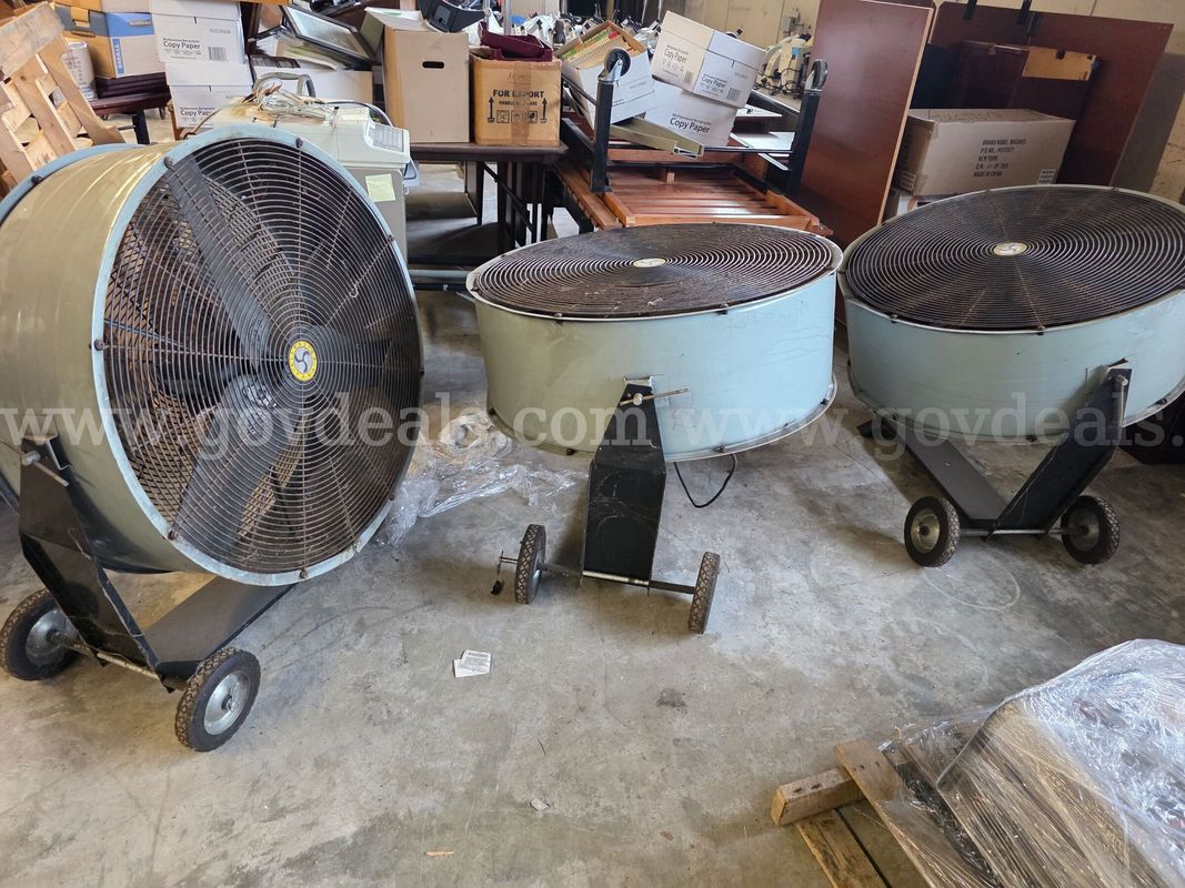warehouse fans, Conference table, and microwave