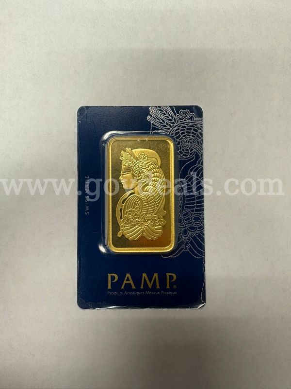 100g Gold Bar PAMP Lady Fortuna Minted