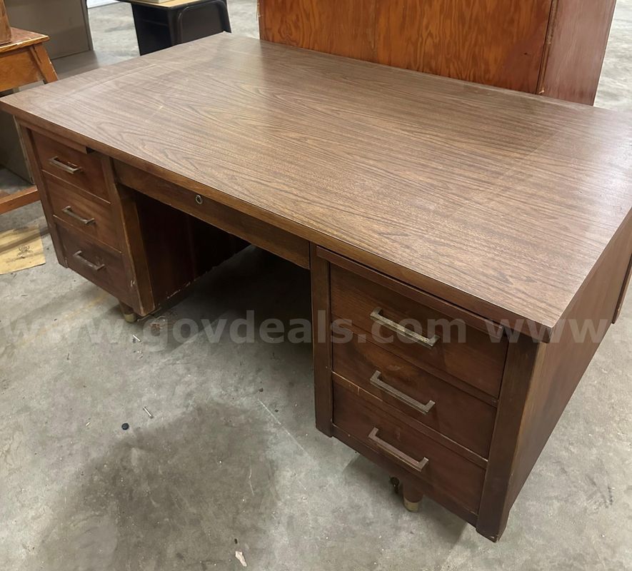 Brown 6 Drawer Desk