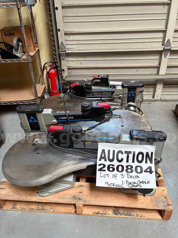 Lot of 3 Delta Scroll Saws and 1 Porter Cable Scroll Saw