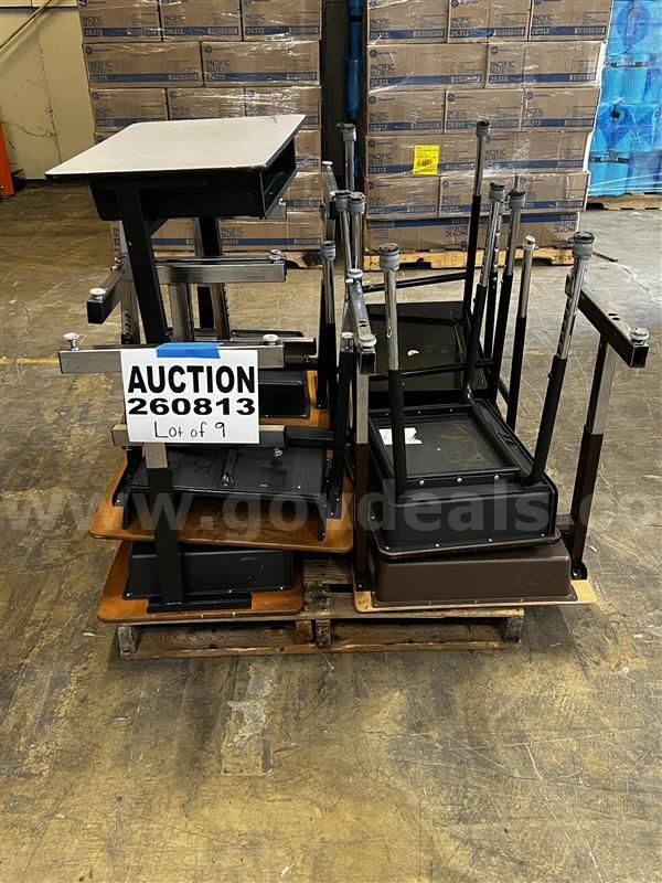 Various Assorted Student Desks - LOT OF 9 on 1 pallet