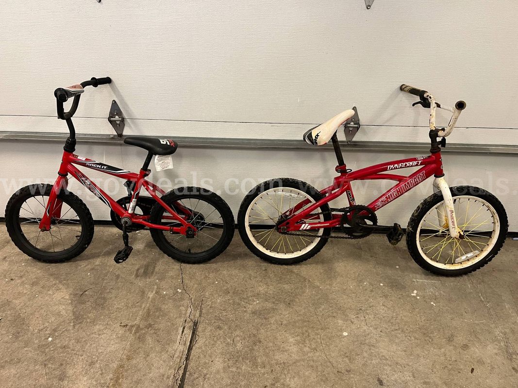 Two small childs bikes