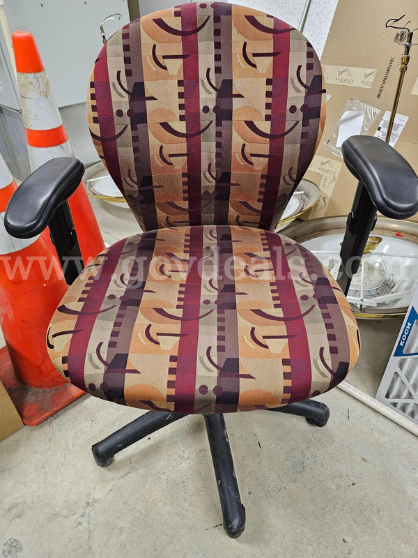 Brown/Gold and Burgundy Rolling Office Chair