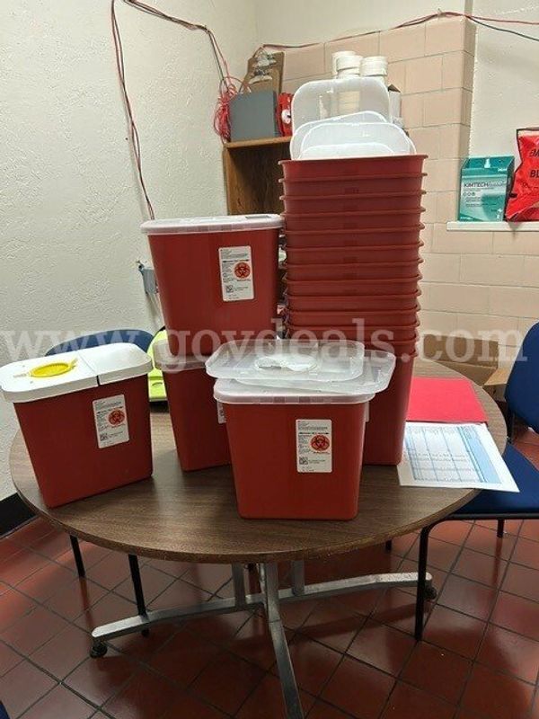Lot of (17) Two-gallon Sharps Containers