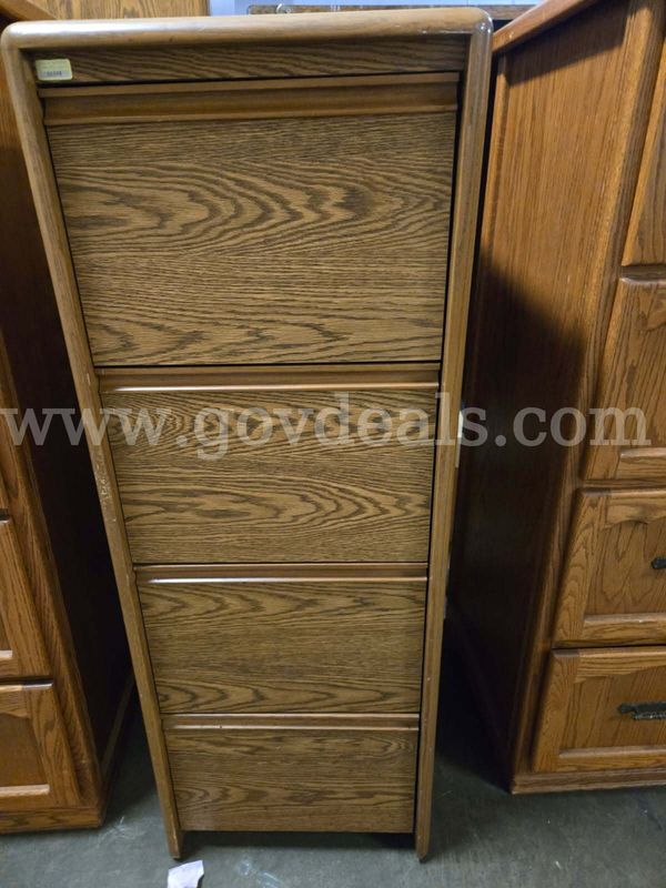 Lot of 3 Wooden File Cabinets (No Handle)