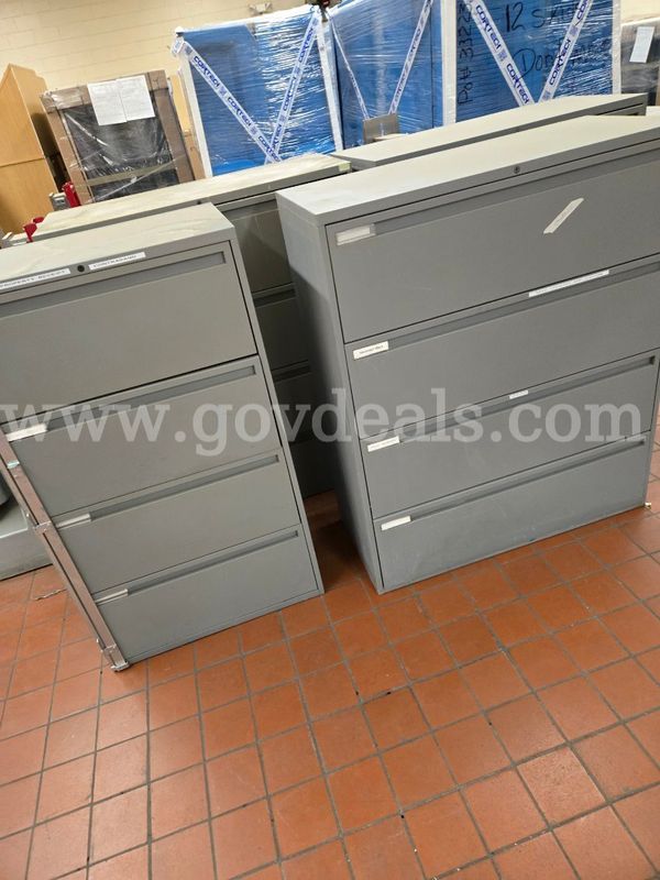 Lot of 4 Lateral Filing Cabinets