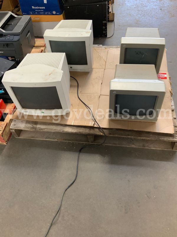 4 Vintage CRT Computer monitors
