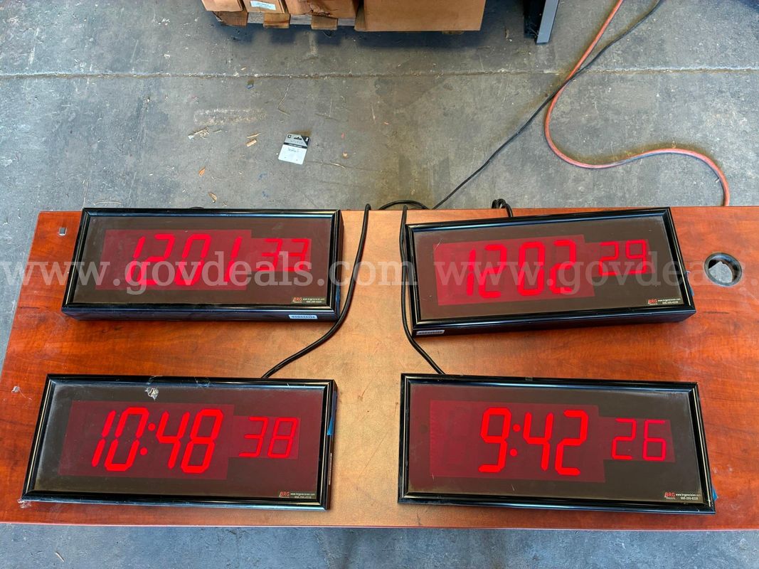 LOT OF FOUR (4) RC64DR-AF DIGIT FOUR-INCH DIGITAL CLOCK (4)
