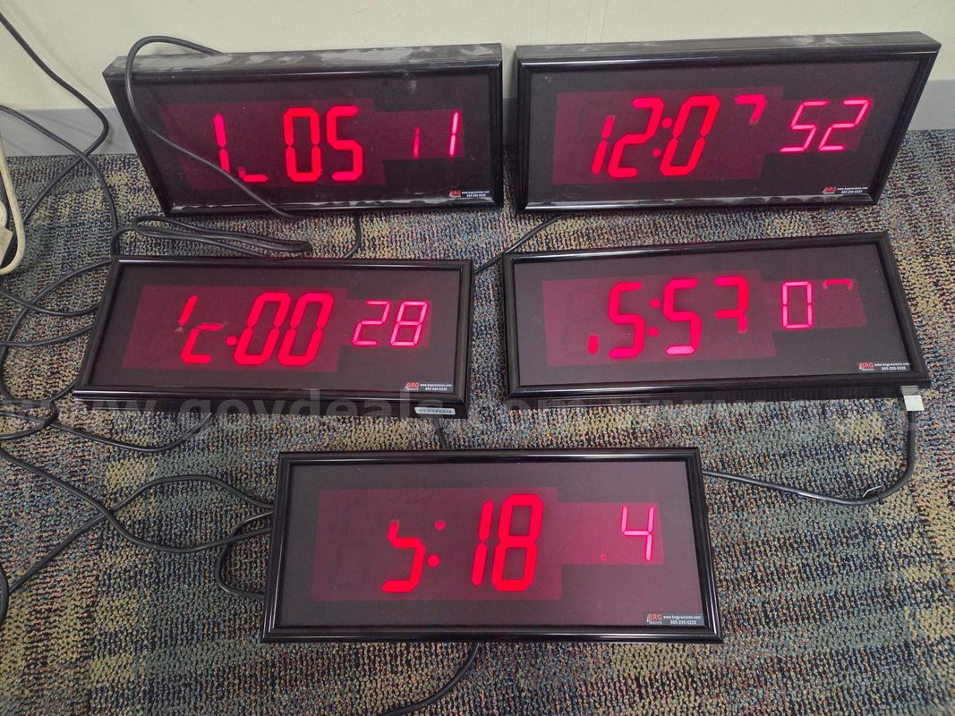 LOT OF FIVE (5)RC64DR-AF DIGIT FOUR-INCH DIGITAL CLOCK (5)