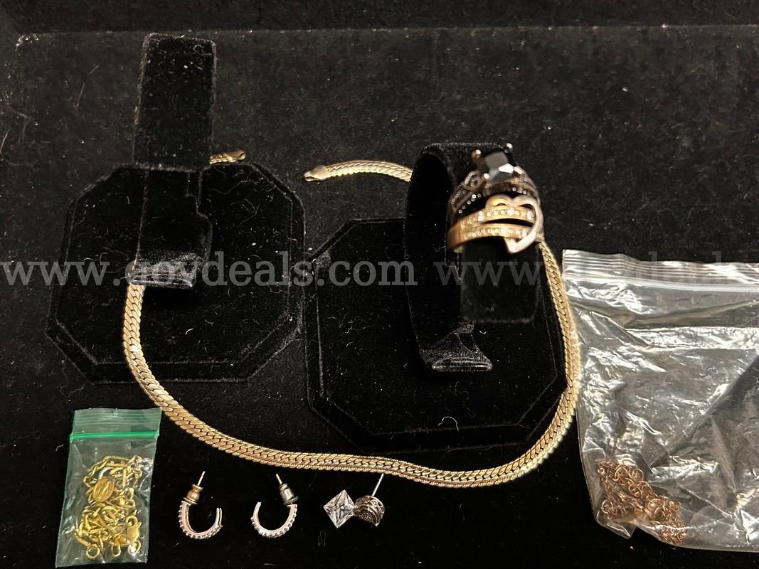 Assorted Jewelry Lot Including Rings, Earrings, Necklaces, Bracelet & School Pendants