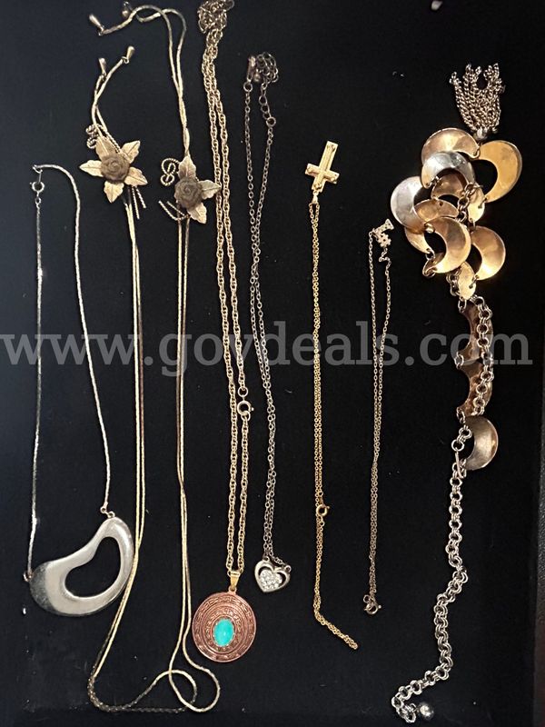 Fourteen Assorted Necklaces Including Gold-Tone & Pearl-Type Styles