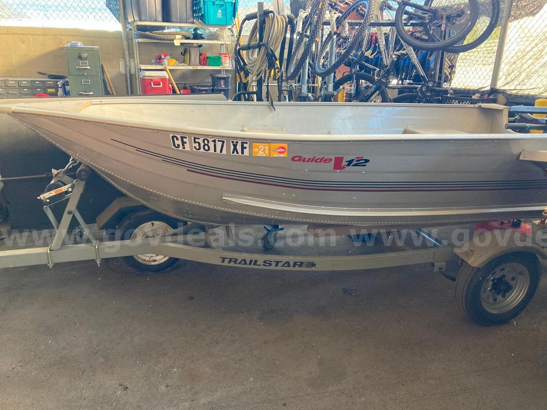 TRACKER GUIDE V12 12FT DEEP V BOAT with Mercury Motor and Trailstar Trailer