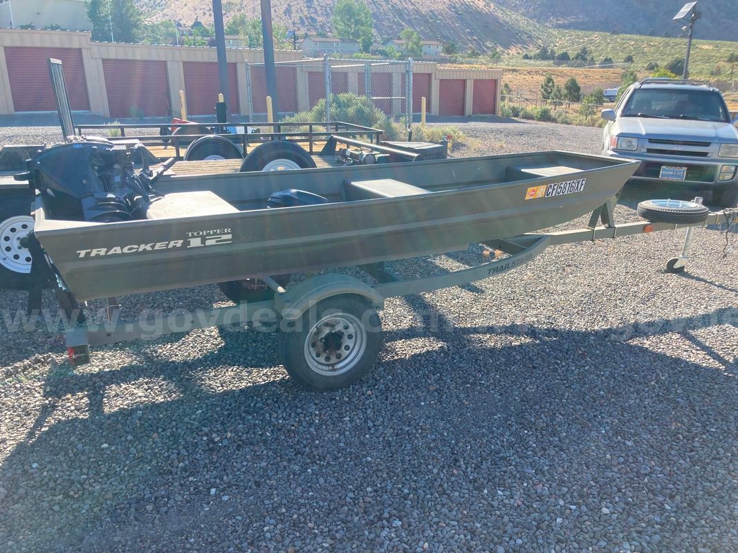 TRACKER TOPPER 12FT FLAT BOTTOM with Mercury Motor and Trailstar Trailer