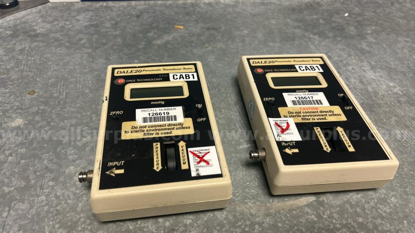 Lot of 2 Dale Technology Pneumatic Transducer Testers, Model DALE 20