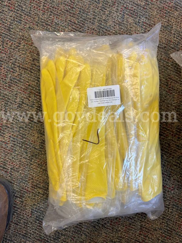 (48) Pair Yellow rubber gloves (L)