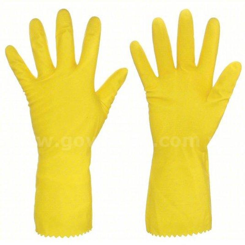 (36) Pair Yellow rubber gloves (M)
