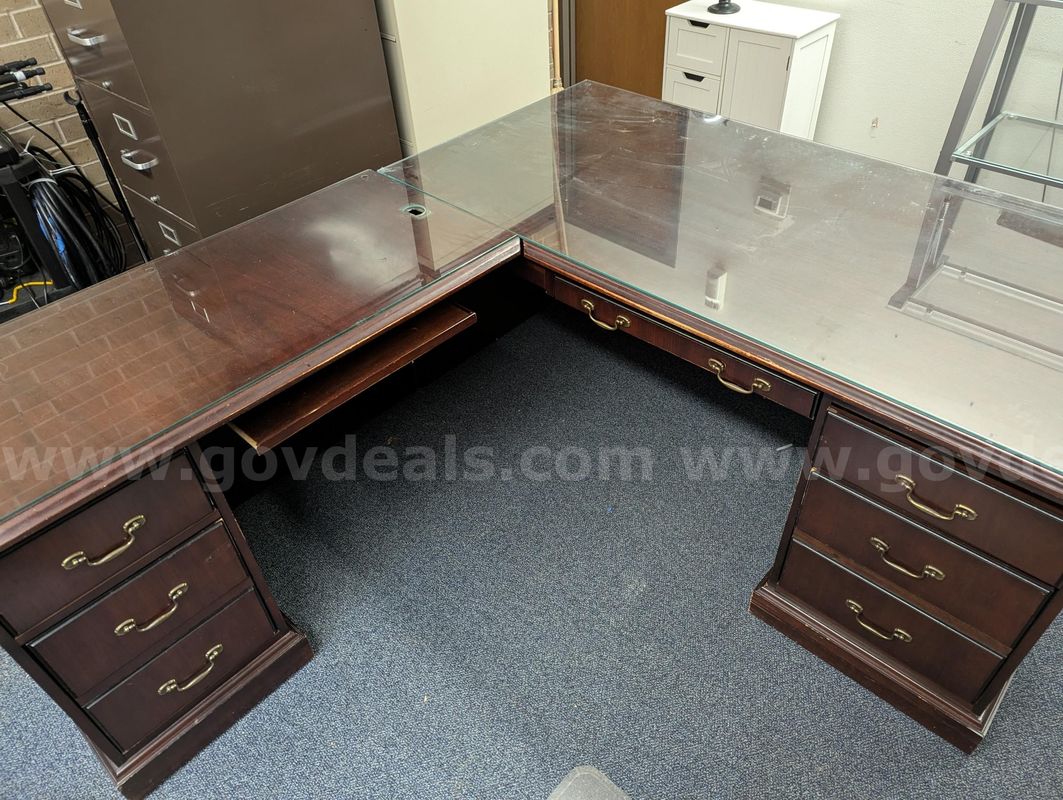 Cherry L- Shaped Desk