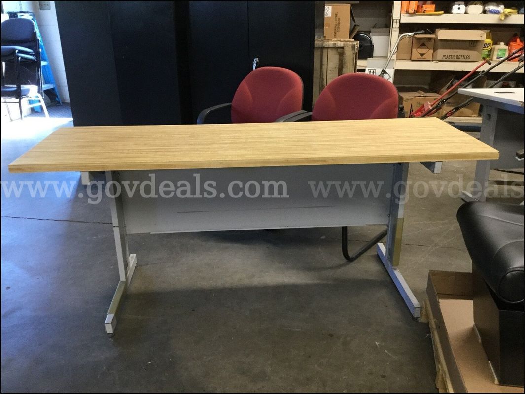 Metal Frame Desk with Wood Tabletop