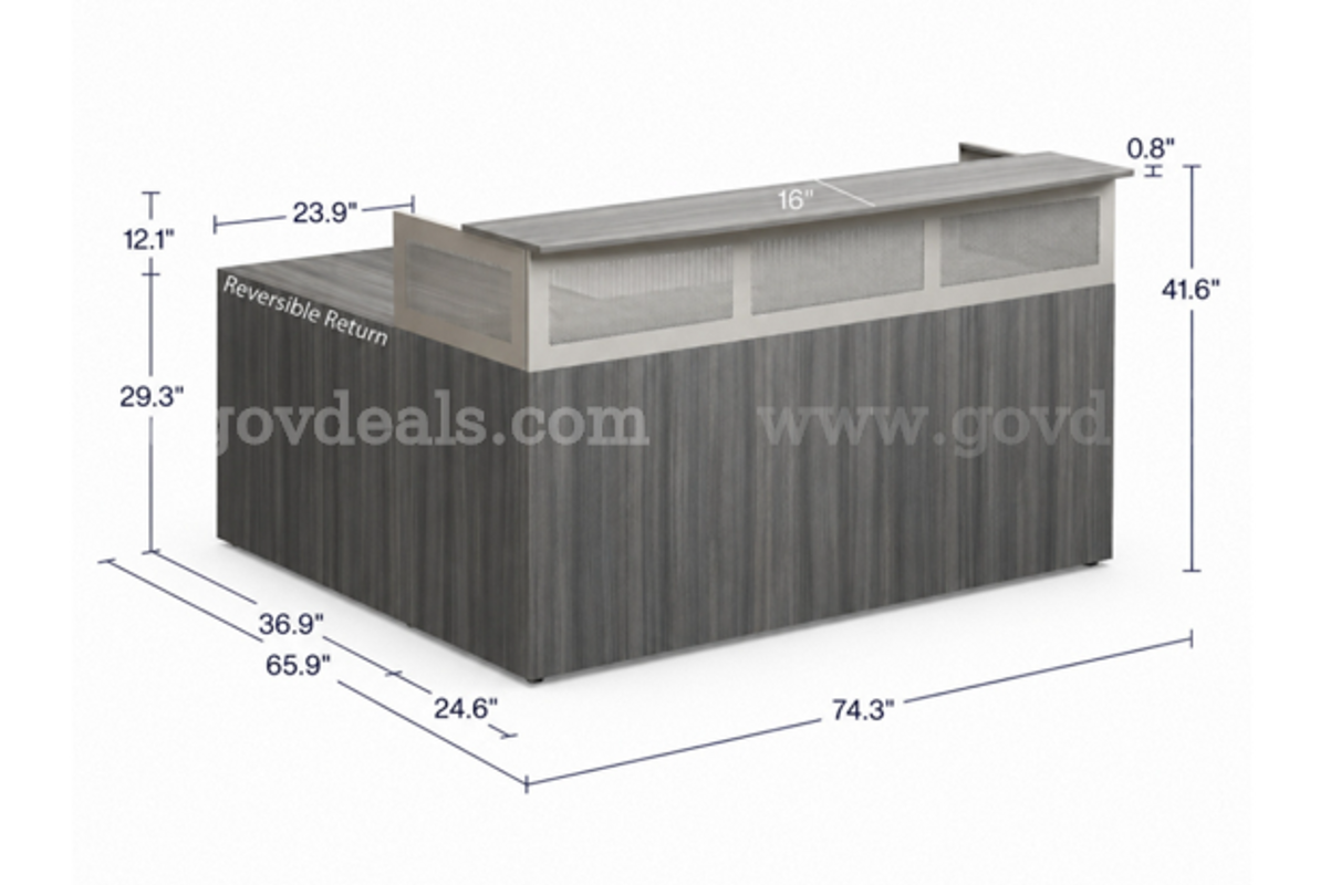 At Work Reversible L-Shaped Reception Desk - 75"W x 66"D