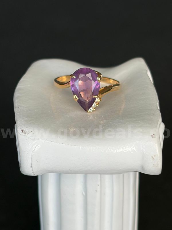 TiDDRs: 14K Gold Ring with Genuine Amethyst, size 7-1/4. Confirmed by jeweler.