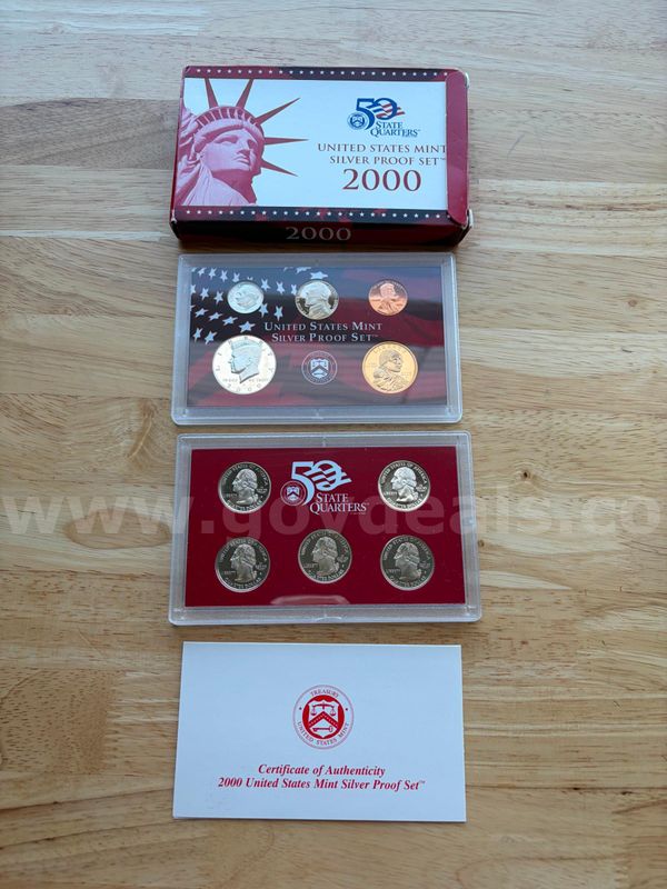 TiDDRs: Year 2000 United States Mint 50 State Quarters Silver Proof 10-coin Set