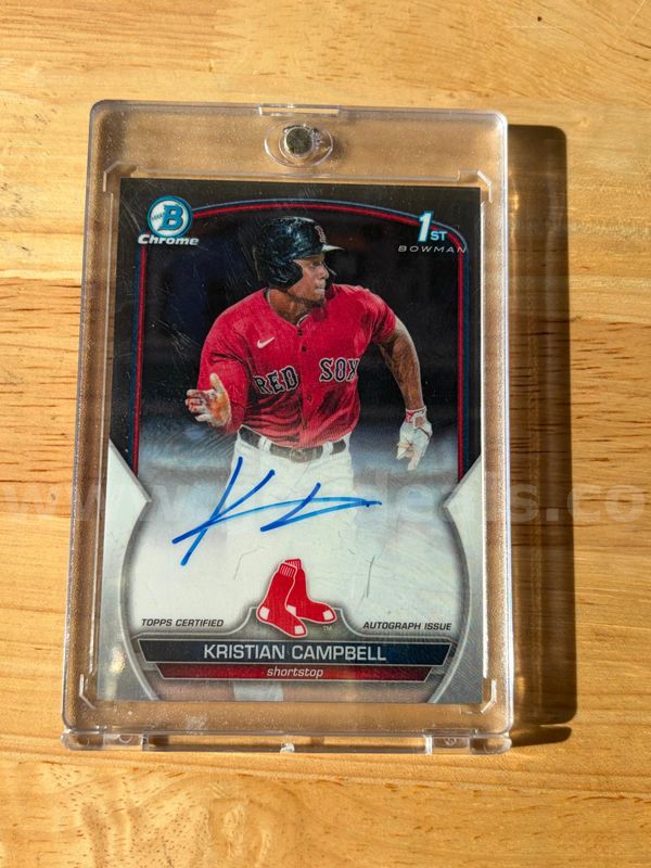 TiDDRs: Red Sox infielder Kristian Campbell - 2023 Bowman Draft Chrome Prospect Autograph (1st Bowman) Collectible Card