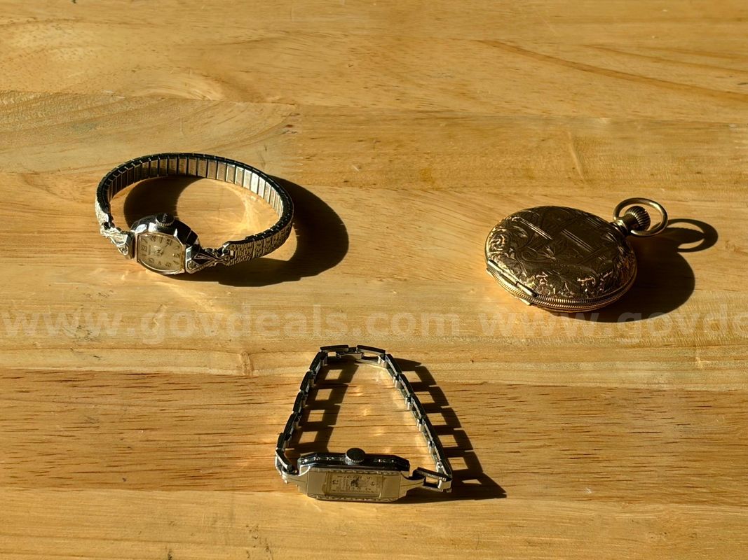 TiDDRs: 3 Antique Watches - 2 ladies watches and an Elgin pocket watch