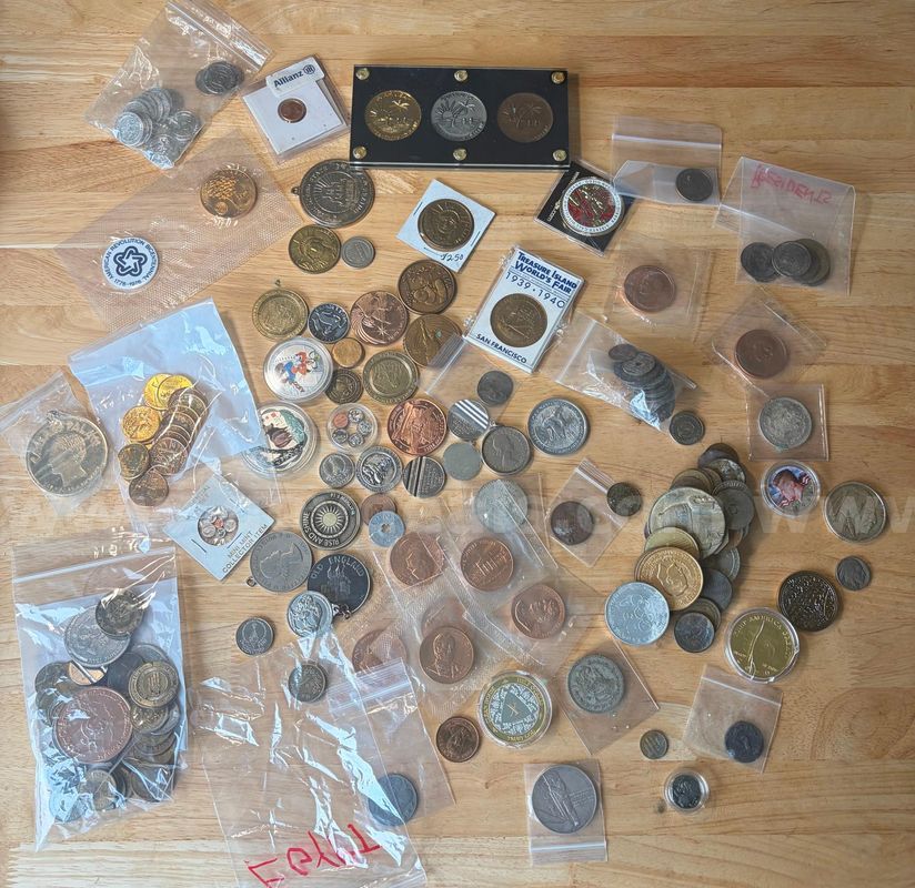 TiDDRs: Large LOT of Collectible Coins, Commemorative Medals and Tokens, both US and International.