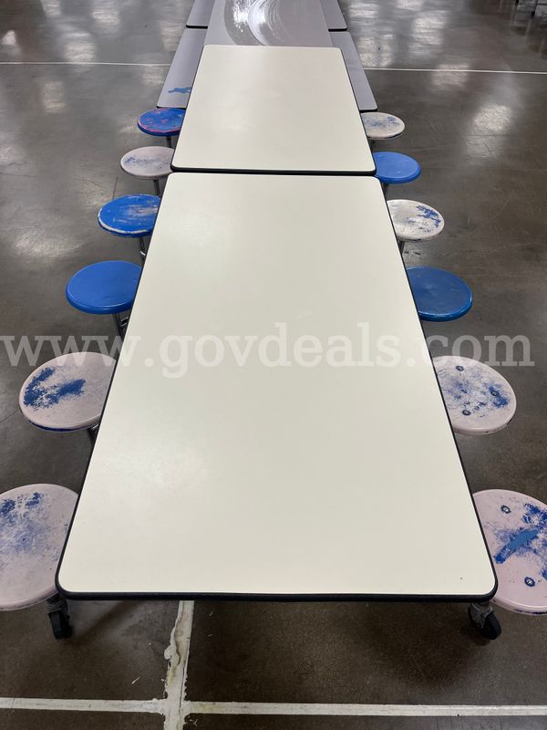 Cafeteria Folding Table with individual circle seats