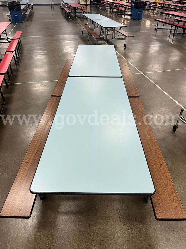 Cafeteria Folding Table with bench seats