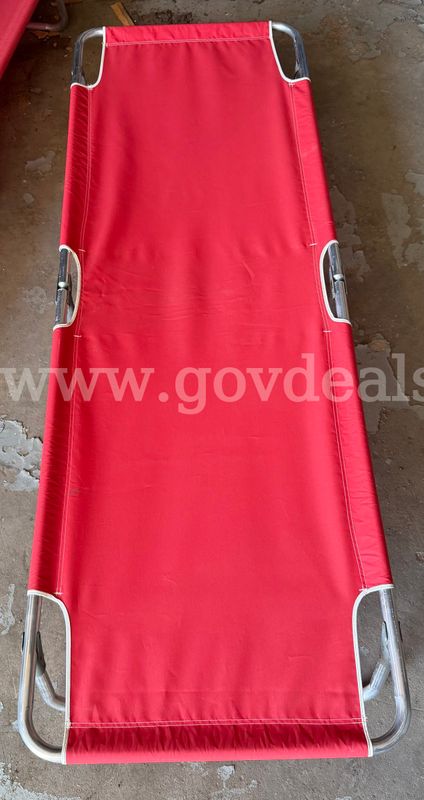 5 Red Aluminum Folding Cots