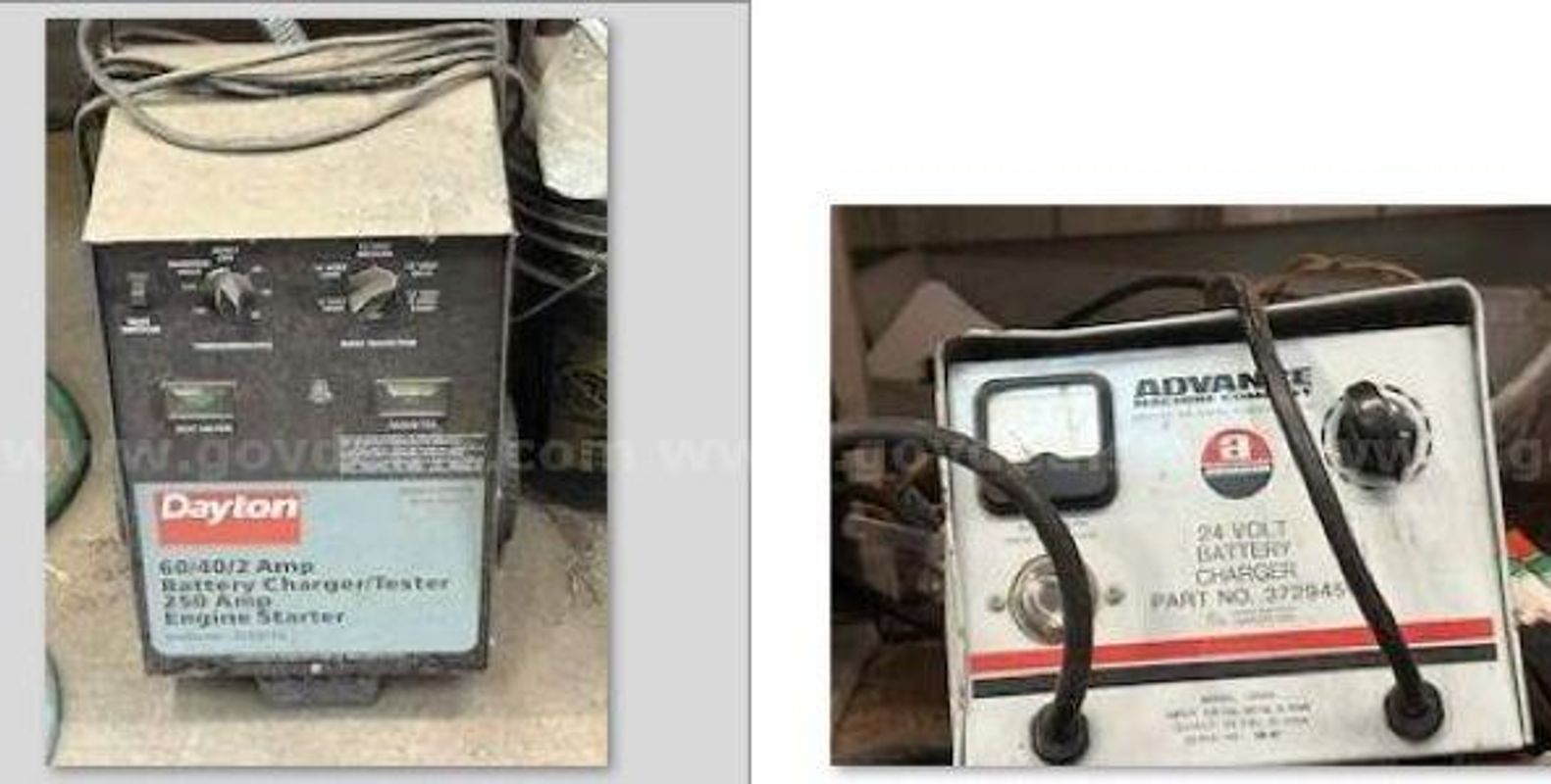 Daytona Battery Charger/Tester and an Advance 24 volt charger