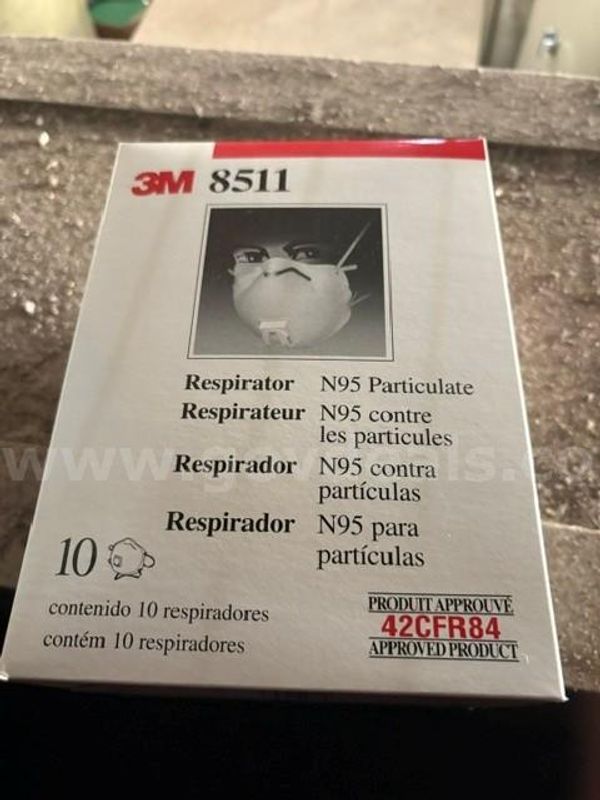 N95 Respirators, 3 Pallets of unopened Cases @ 12 Boxes per Case (144 Boxes)