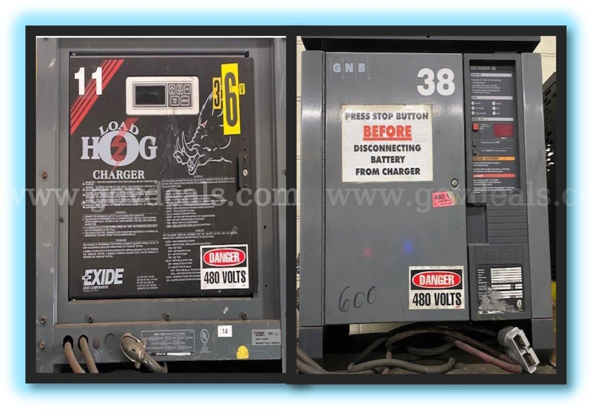 LOT of 5 Industrial Fleet Battery Chargers - Used / Operable