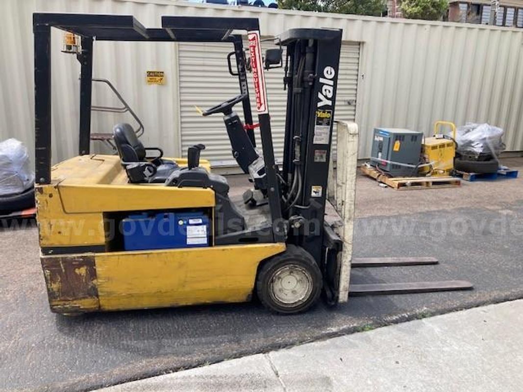 Yale Forklift with Two Industrial Battery Chargers
