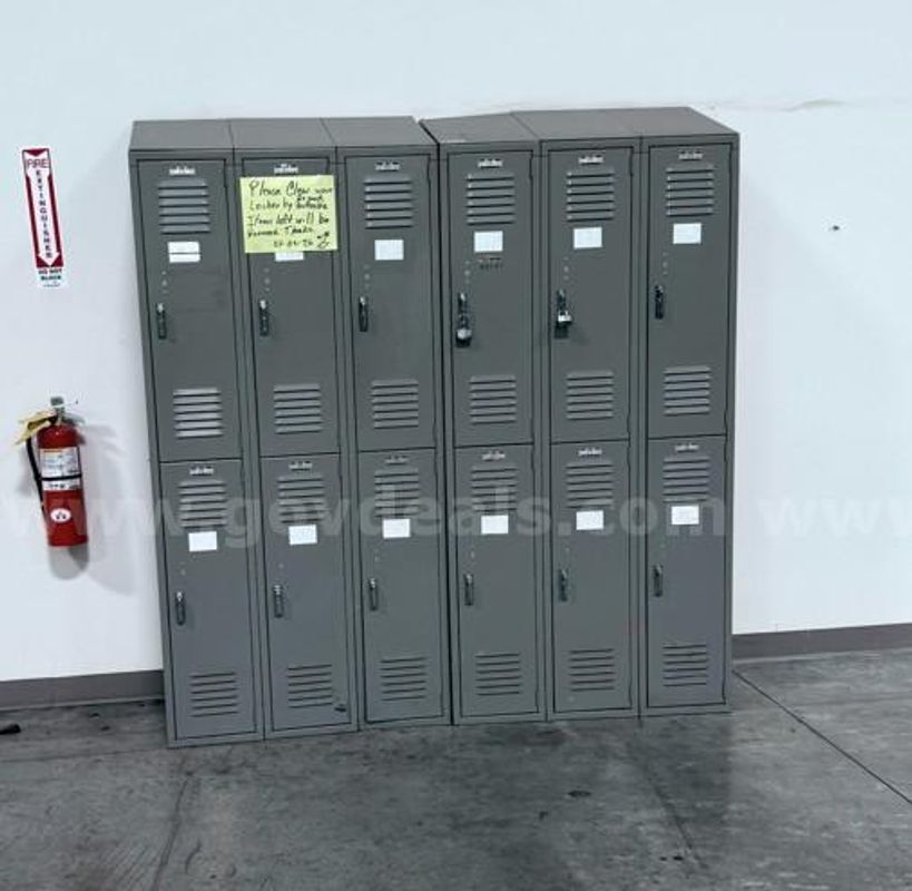 Lot of 13 Metal Employee Lockers