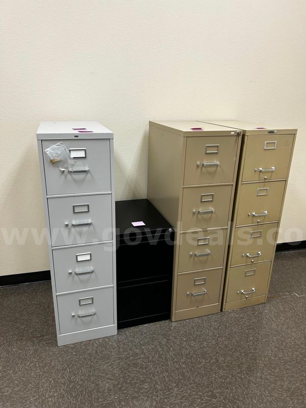 Three 4-drawer filing cabinets and One 2-drawer filing cabinet