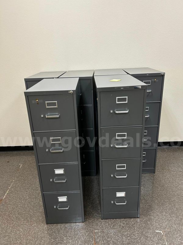 Six - 4-drawer filing cabinets