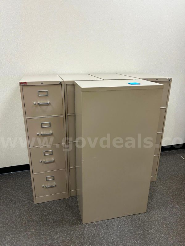 Five 4-drawer filing cabinets