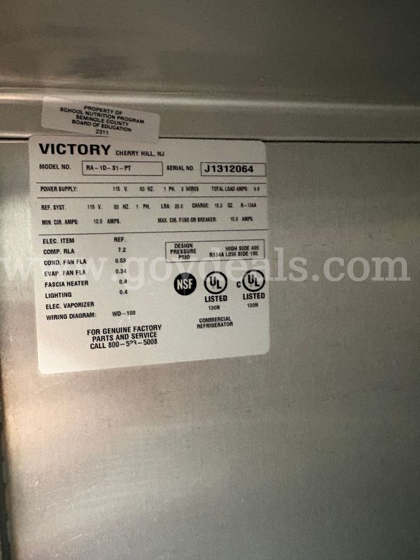 Victory Commercial Pass Thru Cooler