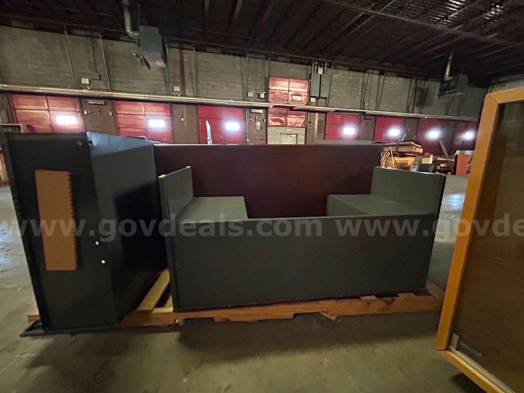 LOT of Office Furniture - Desks, Display Case, File Cabinets